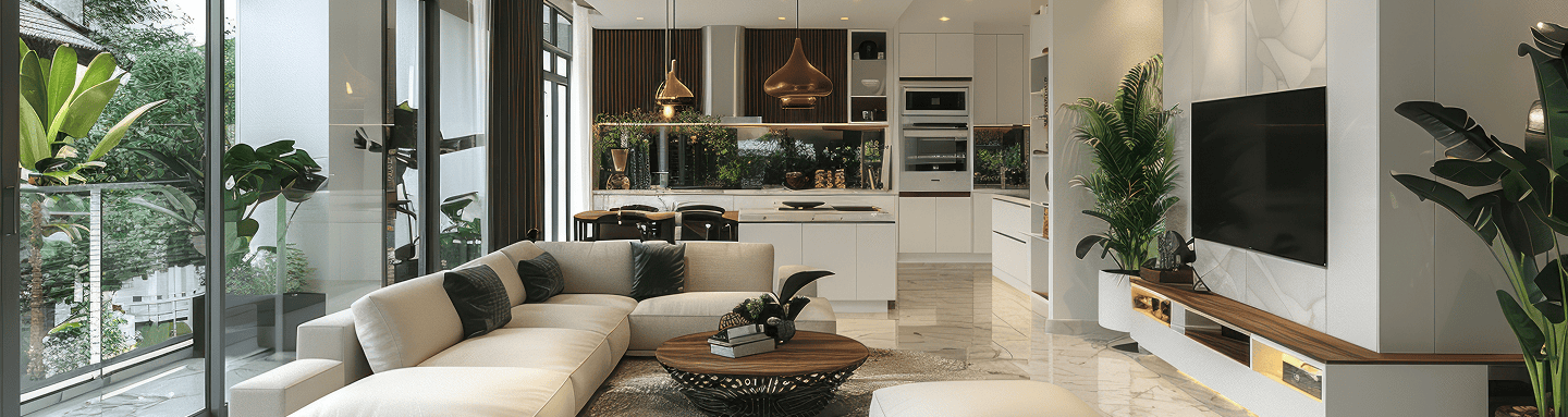 Open plan living dining area